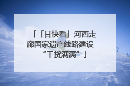 「甘快看」河西走廊国家遗产线路建设“干货满满”