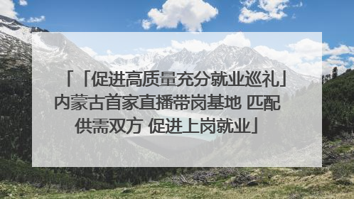 「促进高质量充分就业巡礼」内蒙古首家直播带岗基地 匹配供需双方 促进上岗就业