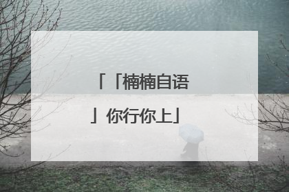 「楠楠自语」你行你上