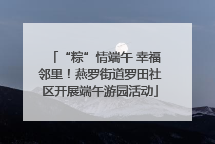 “粽”情端午 幸福邻里！燕罗街道罗田社区开展端午游园活动