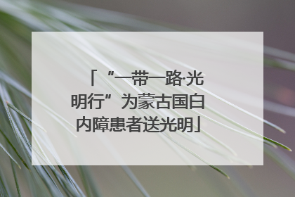 “一带一路·光明行”为蒙古国白内障患者送光明