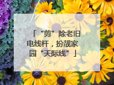 “剪”除老旧电线杆，扮靓家园“天际线”