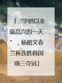 “学棋以来最高兴的一天”，杨楷文春兰杯连胜韩国前三夺冠