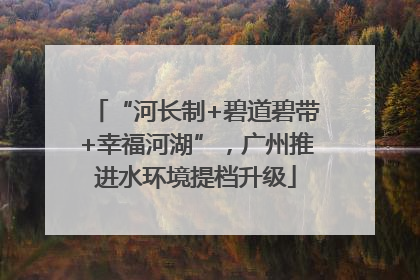 “河长制+碧道碧带+幸福河湖”，广州推进水环境提档升级