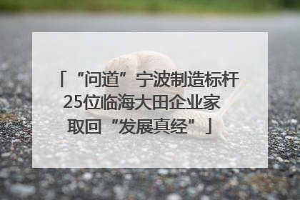 “问道”宁波制造标杆 25位临海大田企业家取回“发展真经”