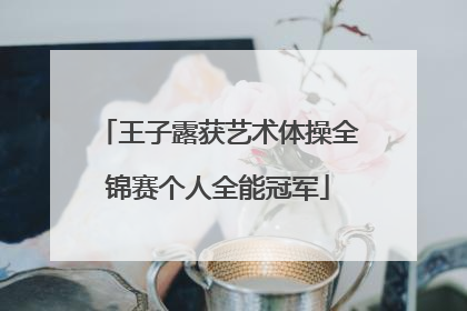 王子露获艺术体操全锦赛个人全能冠军