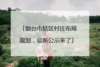 烟台市辖区村庄布局规划，最新公示来了