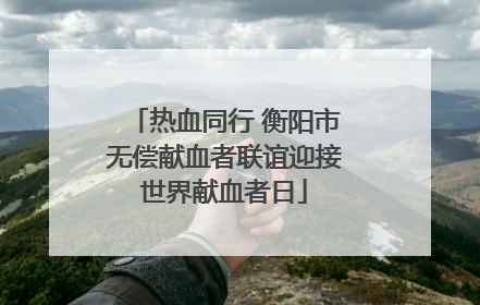 热血同行 衡阳市无偿献血者联谊迎接世界献血者日