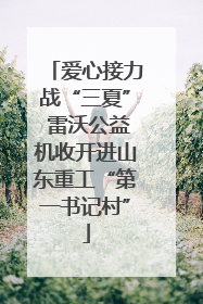 爱心接力战“三夏” 雷沃公益机收开进山东重工“第一书记村”
