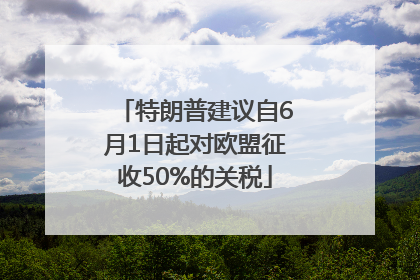 特朗普建议自6月1日起对欧盟征收50%的关税