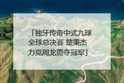独牙传奇中式九球全球总决赛 楚秉杰力克周龙勇夺冠军