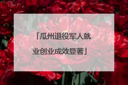 瓜州退役军人就业创业成效显著