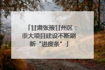 甘肃张掖甘州区：重大项目建设不断刷新“进度条”