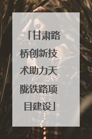 甘肃路桥创新技术助力天陇铁路项目建设