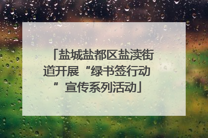 盐城盐都区盐渎街道开展“绿书签行动”宣传系列活动