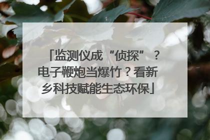 监测仪成“侦探”？电子鞭炮当爆竹？看新乡科技赋能生态环保