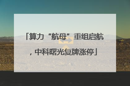算力“航母”重组启航，中科曙光复牌涨停