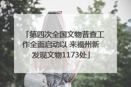 第四次全国文物普查工作全面启动以 来福州新发现文物1173处