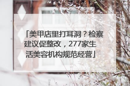 美甲店里打耳洞？检察建议促整改，277家生活美容机构规范经营