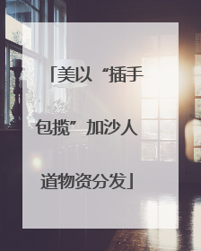 美以“插手包揽”加沙人道物资分发
