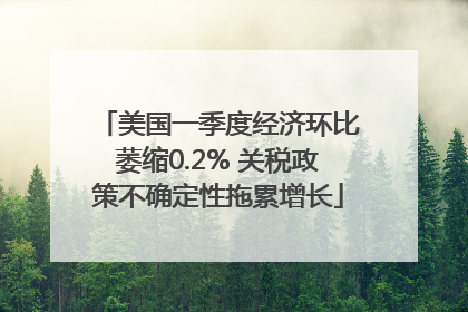 美国一季度经济环比萎缩0.2% 关税政策不确定性拖累增长