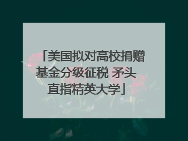 美国拟对高校捐赠基金分级征税 矛头直指精英大学