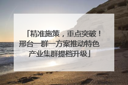 精准施策，重点突破！邢台一群一方案推动特色产业集群提档升级