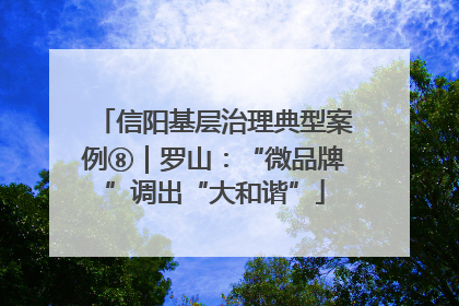 信阳基层治理典型案例⑧｜罗山：“微品牌”调出“大和谐”