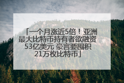 一个月涨近5倍！亚洲最大比特币持有者欲融资53亿美元 豪言要囤积21万枚比特币