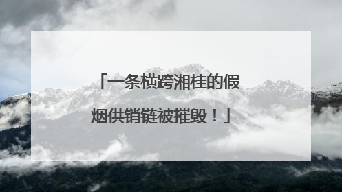 一条横跨湘桂的假烟供销链被摧毁！