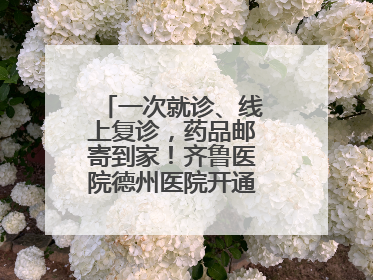 一次就诊、线上复诊，药品邮寄到家！齐鲁医院德州医院开通线上就医功能