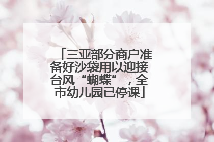 三亚部分商户准备好沙袋用以迎接台风“蝴蝶”，全市幼儿园已停课