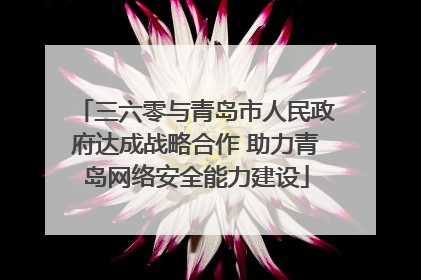 三六零与青岛市人民政府达成战略合作 助力青岛网络安全能力建设