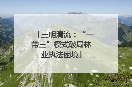 三明清流：“一带三”模式破局林业执法困境