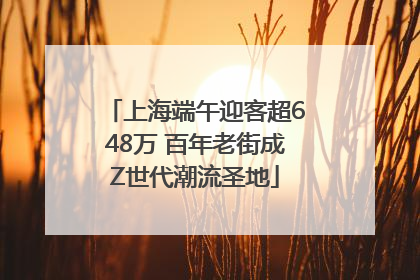 上海端午迎客超648万 百年老街成Z世代潮流圣地