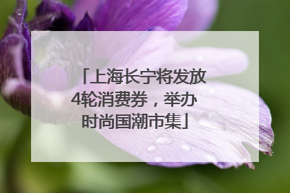 上海长宁将发放4轮消费券，举办时尚国潮市集
