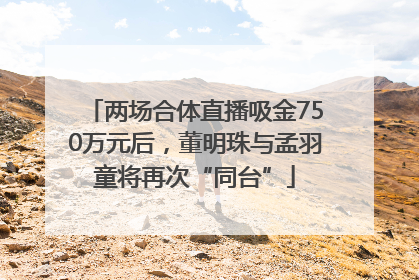 两场合体直播吸金750万元后，董明珠与孟羽童将再次“同台”