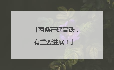 两条在建高铁，有重要进展！