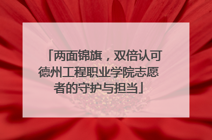 两面锦旗，双倍认可德州工程职业学院志愿者的守护与担当