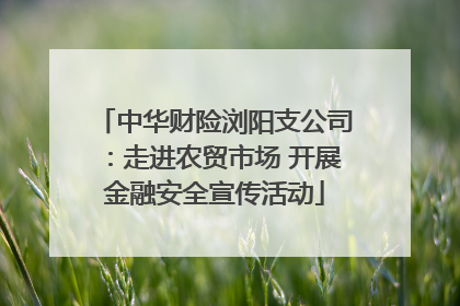 中华财险浏阳支公司：走进农贸市场 开展金融安全宣传活动