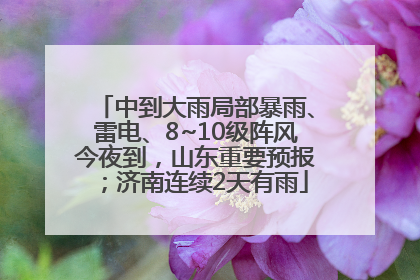 中到大雨局部暴雨、雷电、8~10级阵风今夜到，山东重要预报；济南连续2天有雨