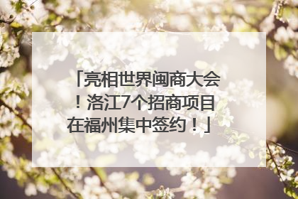 亮相世界闽商大会！洛江7个招商项目在福州集中签约！