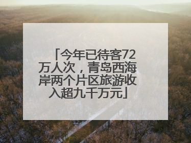 今年已待客72万人次，青岛西海岸两个片区旅游收入超九千万元