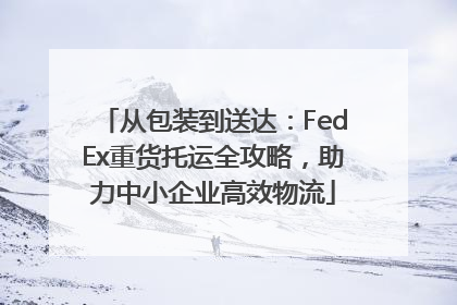 从包装到送达：FedEx重货托运全攻略，助力中小企业高效物流