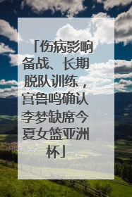 伤病影响备战、长期脱队训练，宫鲁鸣确认李梦缺席今夏女篮亚洲杯