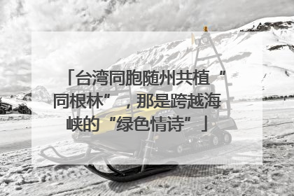 台湾同胞随州共植“同根林”，那是跨越海峡的“绿色情诗”