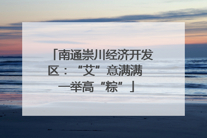 南通崇川经济开发区：“艾”意满满 一举高“粽”
