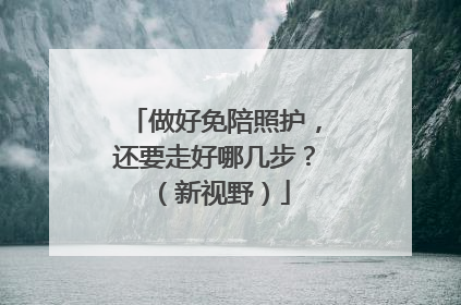 做好免陪照护，还要走好哪几步？（新视野）