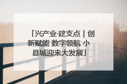 兴产业·建支点｜创新赋能 数字领航 小县城迎来大发展