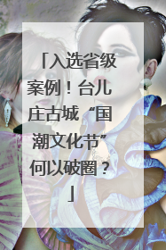 入选省级案例！台儿庄古城“国潮文化节”何以破圈？